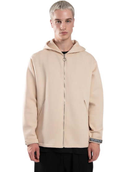 Zip-up Hoodie - Basic - Beige