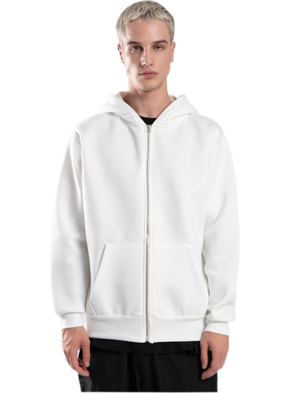 Zip-up Hoodie - Basic - White