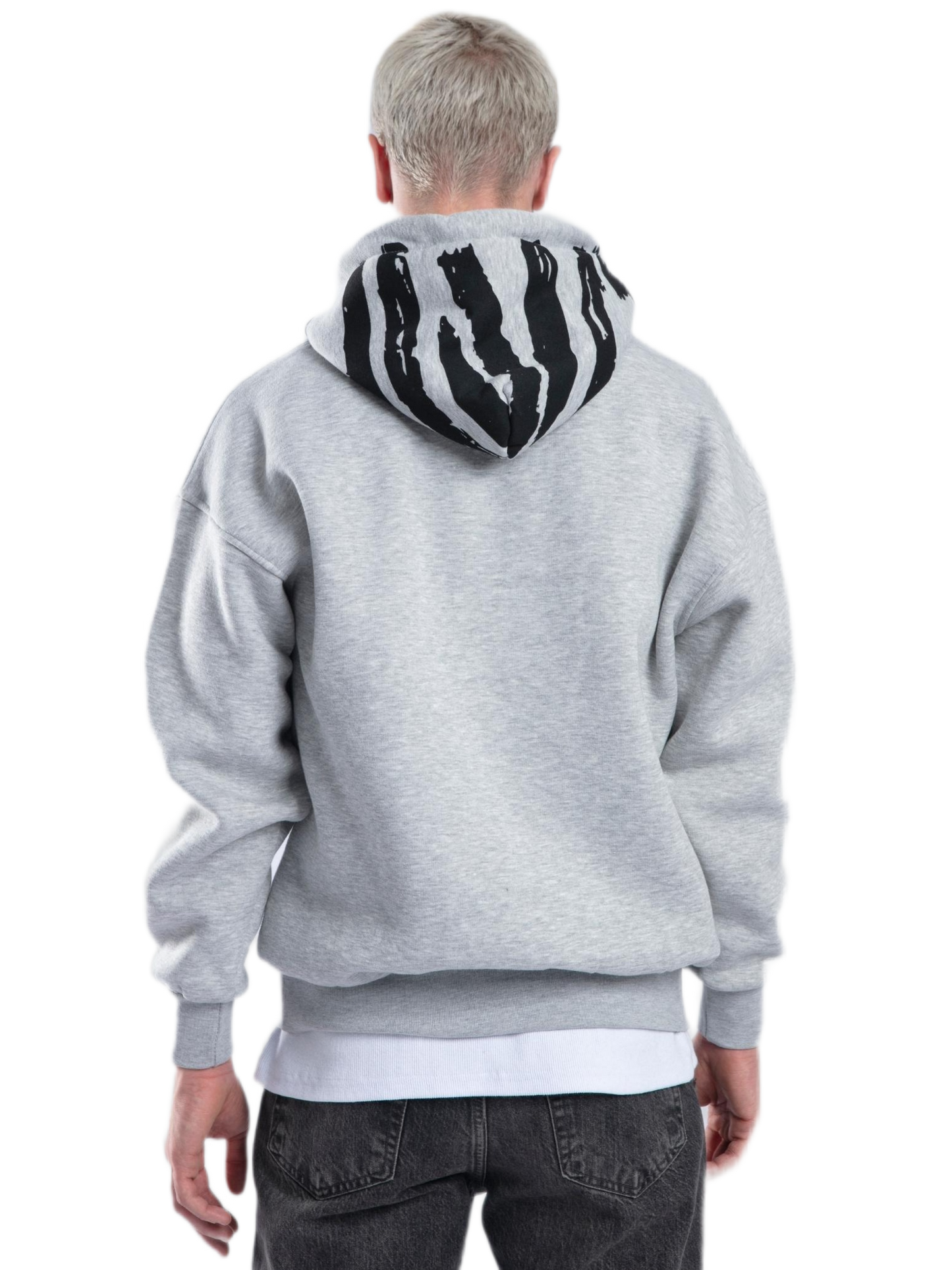 Hoodie - Striped - Grey