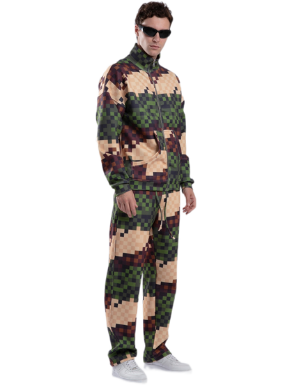 Track Jacket - Pixelated - Green/Brown