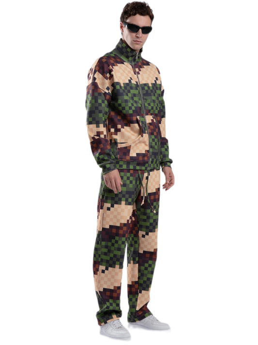 Track Jacket - Pixelated - Green/Brown