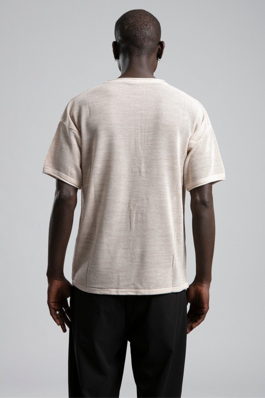 T-Shirt - Woven - Beige