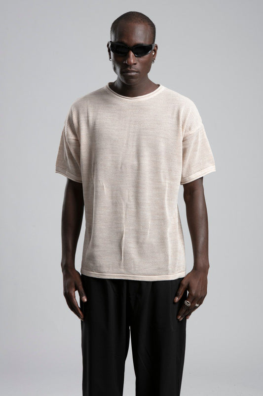 T-Shirt - Woven - Beige