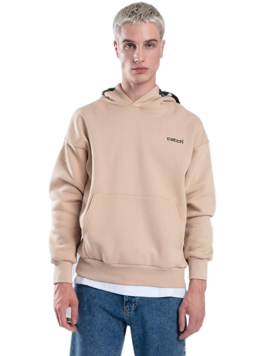 Hoodie - Striped - Beige